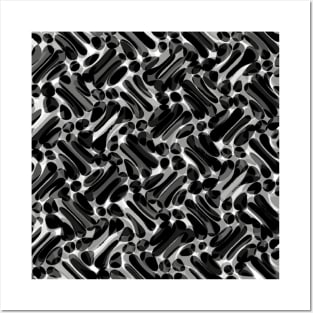 black and white line art work art abstract design Posters and Art